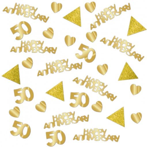 50th Gold Sparkling Wedding Anniversary Confetti