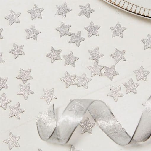 Metallic Perfection Silver Glitter Star Confetti