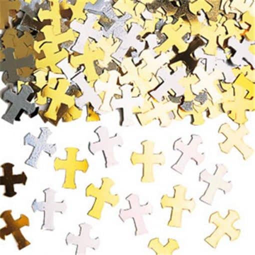 Silver & Gold Cross Table Confetti