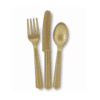 Gold Reusable Plastic Cutlery Set