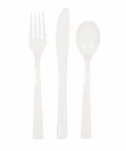 White Assorted Reusable Plastic Cutlery