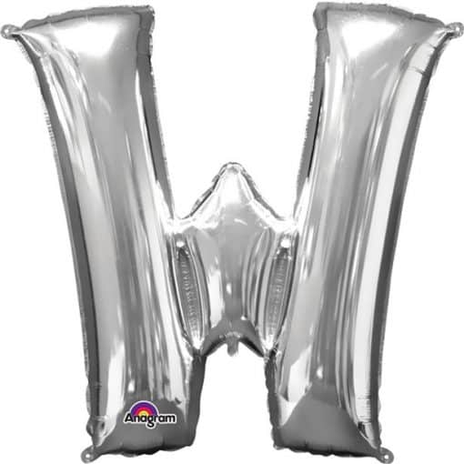 Silver Letter W Balloon