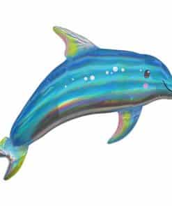 Blue Dolphin Iridescent Supershape Balloon