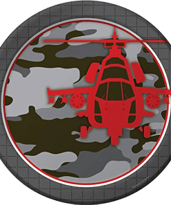 Army Camo Helicopter Party Paper Plates