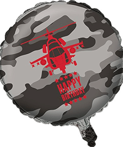 Operation Camo Helicopter Birthday Balloon