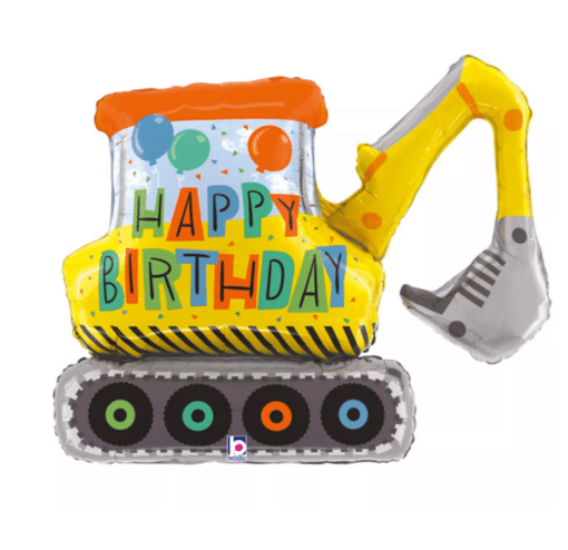 Digger Shaped Happy Birthday Balloon