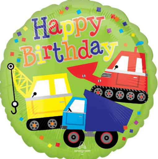 Happy Birthday Diggers & Trucks Balloon