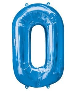 Blue Number 0 Balloon