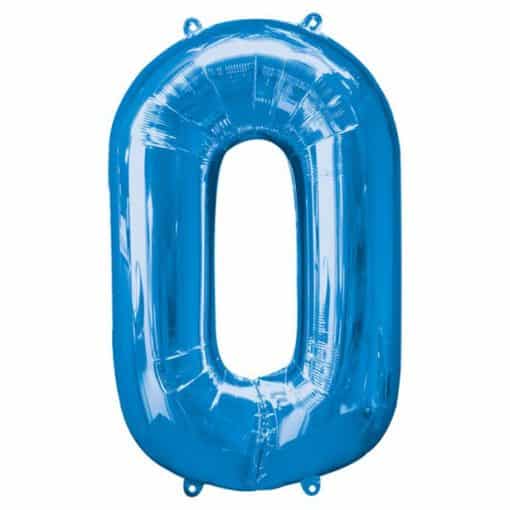 Blue Number 0 Balloon