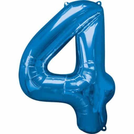 Blue Number 4 Balloon