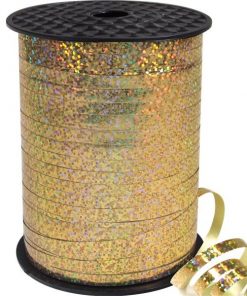 Gold Holographic Curling Balloon Ribbon