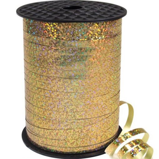 Gold Holographic Curling Balloon Ribbon