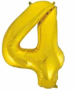 Gold Number 4 Balloon