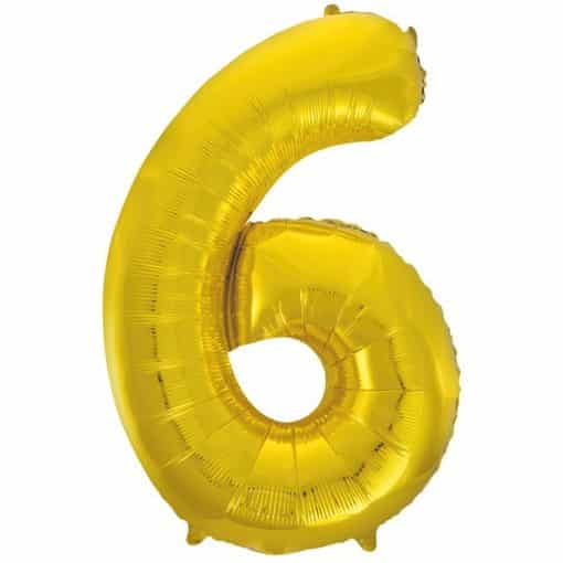 Gold Number 6 Balloon