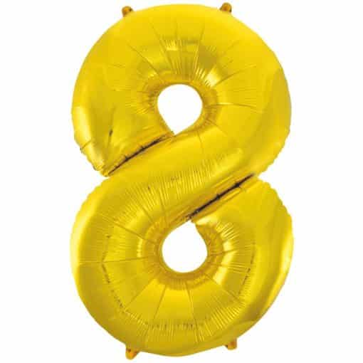 Gold Number 8 Foil Balloon