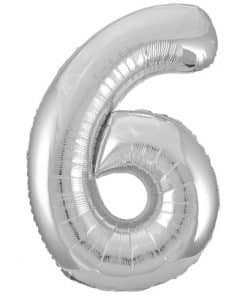 Silver Number 6 Balloon