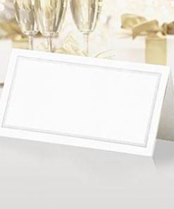 White & Silver Wedding Place Cards