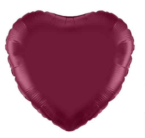 Burgundy Heart Shaped Foil Balloon