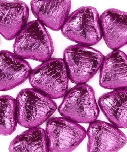 Pink Foil Chocolate Hearts