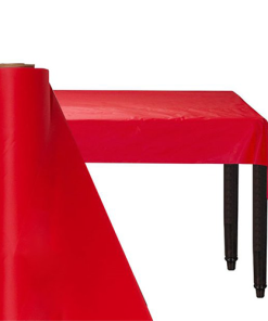 Red Banqueting Plastic Table Roll For Trestle Tables