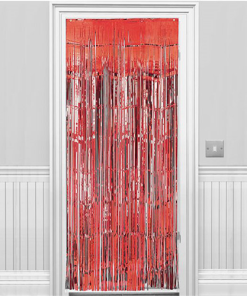 Red Shimmer Door Curtain