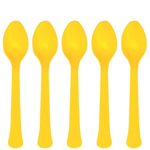Yellow Reusable Plastic Spoons