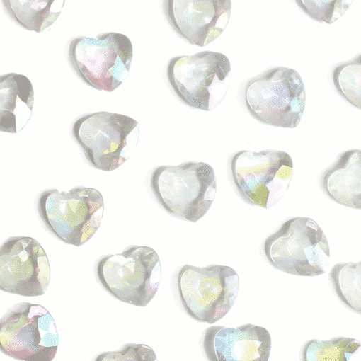 Iridescent Heart Table Diamantes
