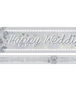 Holographic Happy Anniversary Foil Banner