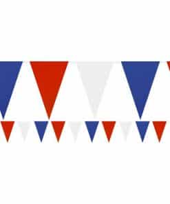 Red, White & Blue Solid Colour Plastic Bunting