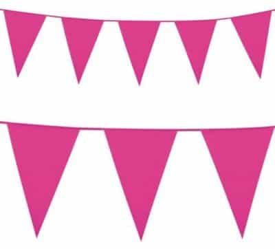 Giant Hot Pink Plastic Outdoor Bunting - Next Day Delivery