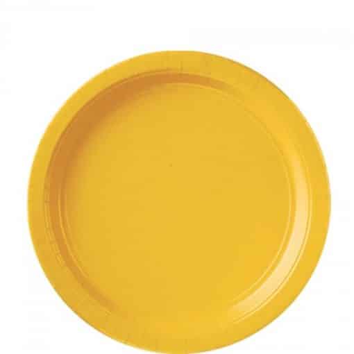 Yellow Party Paper Plates - 22.8cm (Pk 8)