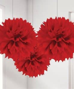 Red Pom Pom Decorations