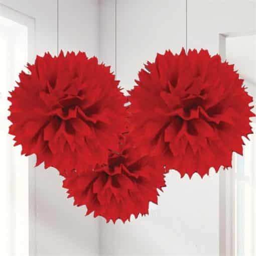 Red Pom Pom Decorations