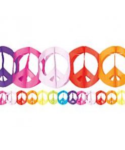 Tie Dye Fun Peace Sign Garland - 4 m