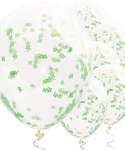 Shamrock Confetti Latex Balloons