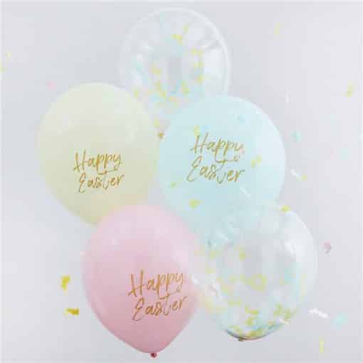 Happy Easter Pastel & Confetti Mix Balloons