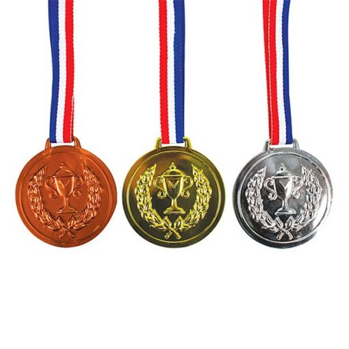 Gold, Silver & Bronze Plastic Medals