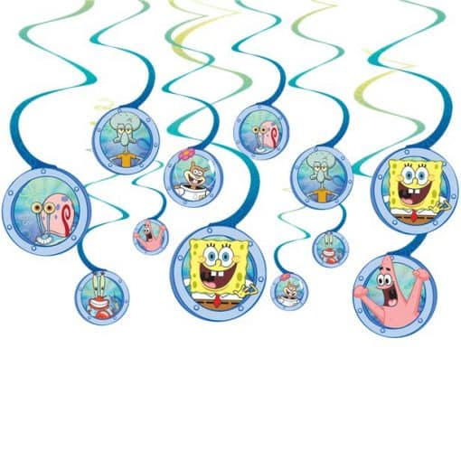 Spongebob Party Hanging Swirl Decorations