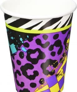 Totally 1980s Paper Party Cups, Plates & Napkins - Next Day Delivery