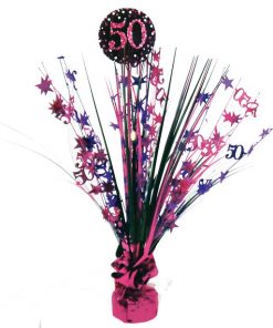 Pink Celebration Age 50 Table Centrepiece
