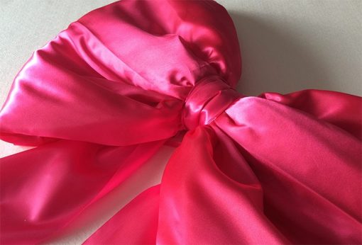 Pink Satin Shoelace Bow 70cm