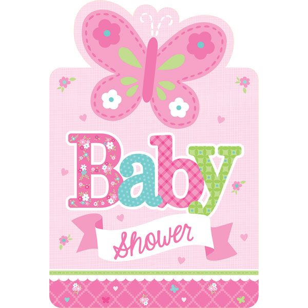 Welcome Baby Girl Party Invitations 6