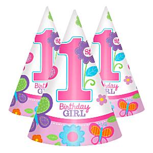 Sweet Girl 1st Birthday Party Hats Fun Party Supplies