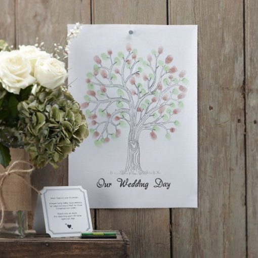 A Vintage Affair Wedding Fingerprint Brown/Green Tree