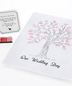 A Vintage Affair Wedding Fingerprint Tree Pink