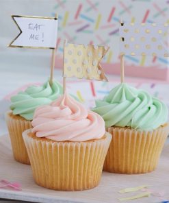 Pick & Mix Party Gold Polka Dot Cupcake Picks