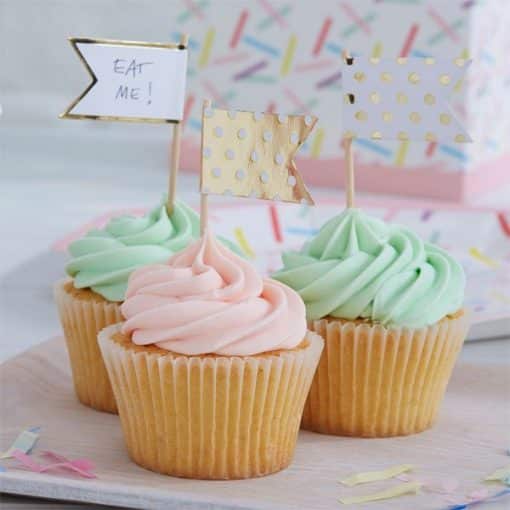 Pick & Mix Party Gold Polka Dot Cupcake Picks