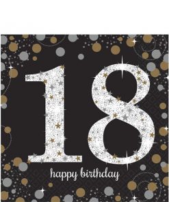 Sparkling Celebration Party Age 18 Paper Lunch Napkins