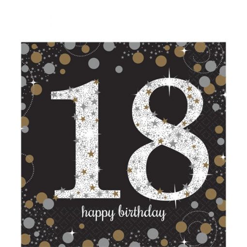 Sparkling Celebration Party Age 18 Paper Lunch Napkins