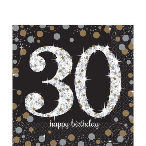 Sparkling Celebration Party Age 30 Lunch Paper Napkins